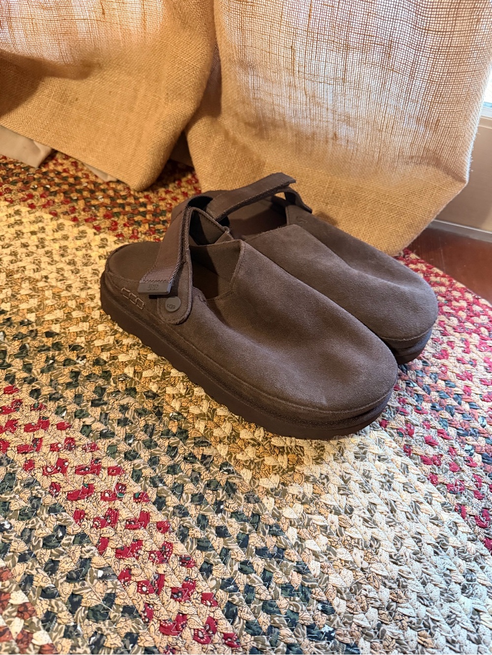 UGG women’s Slip-On Clog in Dark Brown Suede | Women’s Goldenstar